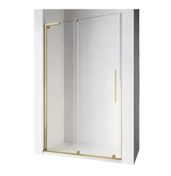 Двері у нішу Walk-In розсувні Koer SR SD07-120x200-R-TR-12 прозоре скло Easy Clean 8мм Матове золото (KR5774)
