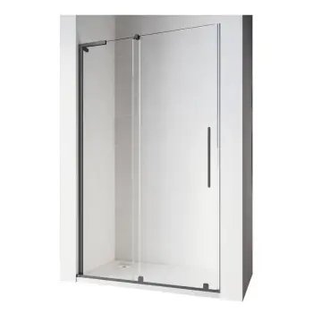Двері у нішу Walk-In розсувні Koer SR SD07-120x200-R-TR-07 прозоре скло Easy Clean 8мм Графіт (KR5775)