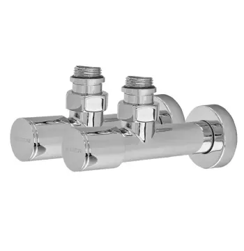 Комплект кранов для полотенцесушителя угловой M1/2''xM1/2'' удлиненный хромированный KOER KR.SET.533 (KR5842)