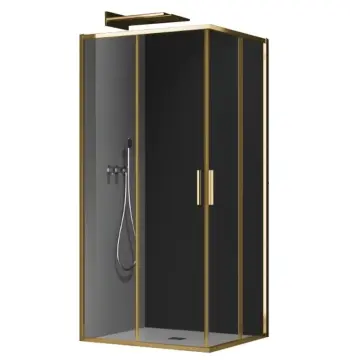 Душевая кабина без поддона Koer SR SC10-90x90x195-TR-12 прозрачное стекло Easy Clean 6мм, матовое золото (KR5943)