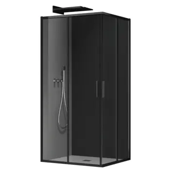 Душевая кабина без поддона Koer SR SC10-90x90x195-TR-07 прозрачное стекло Easy Clean 6мм, графит (KR5944)