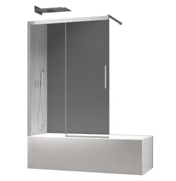 Шторки стеклянные на ванну раздвижные Koer SR BS06-120x150-TR-01 прозрачное стекло Easy Clean 6мм, хром (KR5945)