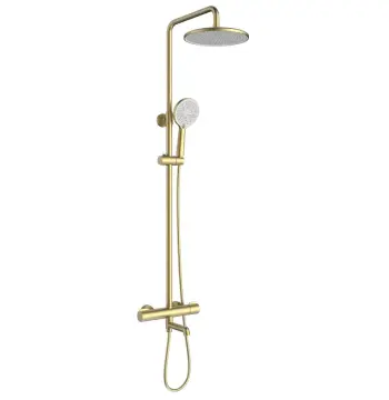 Душевая колонна Koer KB-57029-12 матовое золото с термостатом на 3 режима (KR5956)