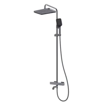 Душевая колонна KOER KB-57038-07 графитовая с термостатом на 3 функции (KR5962)