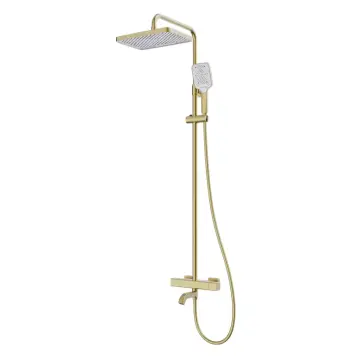 Термостатическая душевая колонна KOER KB-57038-12 матовое золото на 3 функции (KR5963)