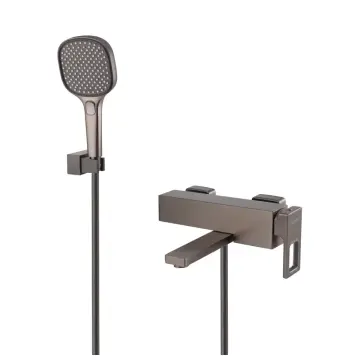 Смеситель для ванны KOER KB-41009-07 латунный графитовый с коротким изливом (KR5986)