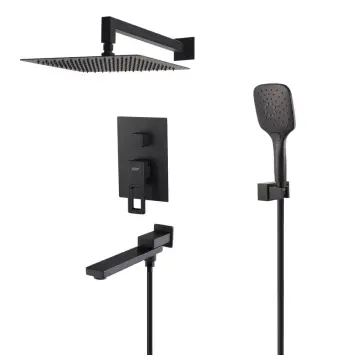 Душевая система встроенного монтажа KOER 009 BLACK KB-66009-05 латунная черная матовая на 3 режима (KR6020)