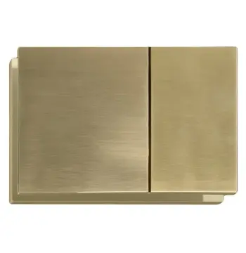 Панель змиву Koer KT-0610-12(S) 240x160x32mm пластикова, кнопка квадратна (колір матове золото). Зразок (KR6146)