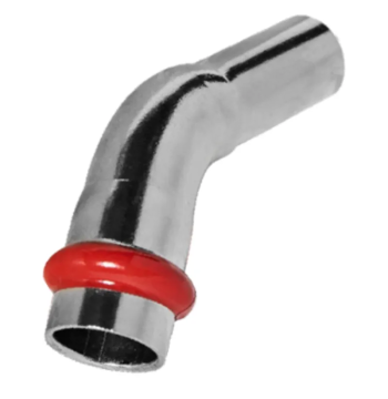 Колено 45° однораструбное ВН KOER KQ.B22 PRESS-INOX AISI 304 22x22 (KR6427)