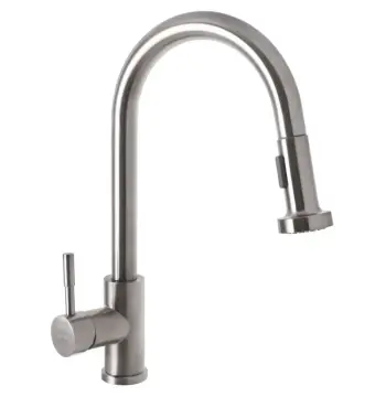 Смеситель для кухни Zerix LR76005-1 нержавеющая сталь с выдвижной лейкой (LL1200)