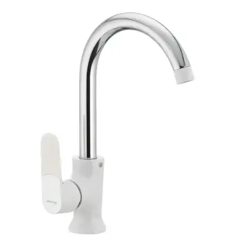 Смеситель для кухни Mixxus Premium Tiger 014 латунный белый с высоким поворотным изливом (MI0573)