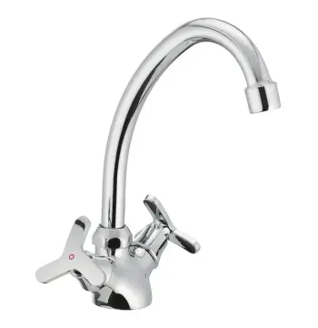 Смеситель для кухни Mixxus Premium Apollo 271 латунный хром, двухвентильный с высоким поворотным изливом (MI0608)