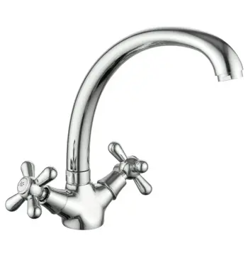 Смеситель для кухни Mixxus Premium Dominox 273 латунный хром, двухвентильный с высоким поворотным изливом 210 мм (MI1583)