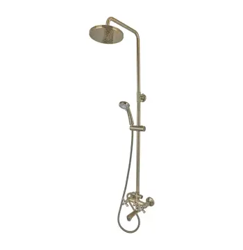 Душевая колонна со смесителем Mixxus Premium Retro Bronze-009-J латунная бронзовая с поворотным изливом (MI1655)