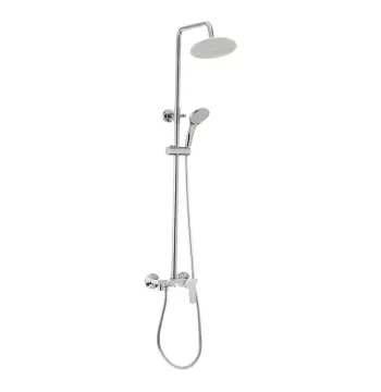 Душевая колонна со смесителем Mixxus Premium SOFIA White/Chr-009-J латунная белая с хромом, без излива (MI1667)