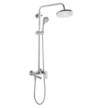 Душевая колонна со смесителем Mixxus Premium BARCELONA Chr-009-J латунная хромированная с коротким изливом на 3 режима (MI1669)