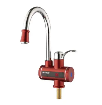 Водонагреватель 3 kW проточный MIXXUS Electra 240-E RED с индик. темп., RESET, на мойку (цвет красный) (MI2748)
