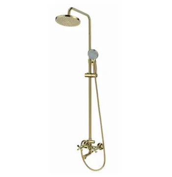 Душевая колонна со смесителем MIXXUS PREMIUM Retro Gold-009-J латунная золотая двухвентильная с поворотным изливом (MI5852)