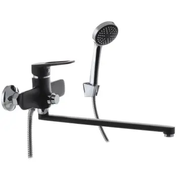 Смеситель для ванны Mixxus Nevada 006 Euro черный матовый с длинным поворотным изливом (MI5917)