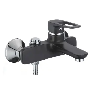 Смеситель для ванны Mixxus Nevada 009 Euro черный матовый однорычажный с коротким литым изливом (MI5918)