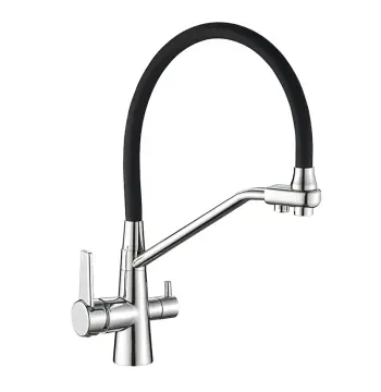 Смеситель для кухни Mixxus Premium Velis 021 латунный, черный/хром, с гибким изливом под фильтр (MI5928)