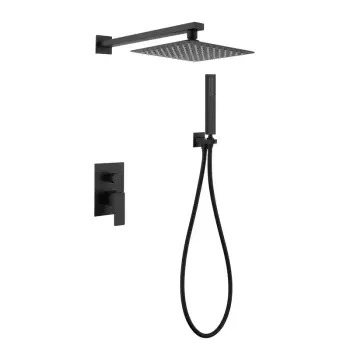 Встраиваемая душевая система Mixxus KUB-003 Inner Black из нержавеющей стали черная матовая на 2 режима (MI5944)