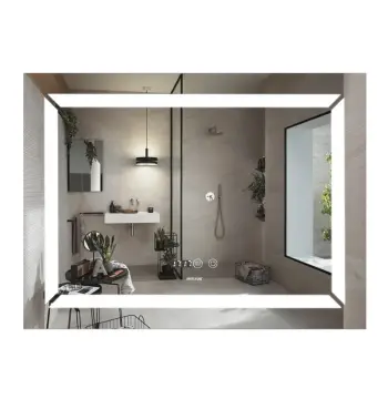 Зеркало MIXXUS LIGHT MR01-80x60 с LED Touch, Anti-fog, димером, рег. яркости, часами (MI5998)
