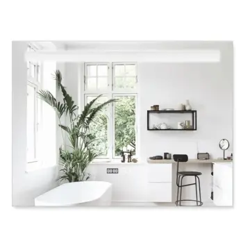 Зеркало MIXXUS STRONG MR05-100x60 с LED Touch, Anti-fog, димером, рег. яркости, часами (MI6009)