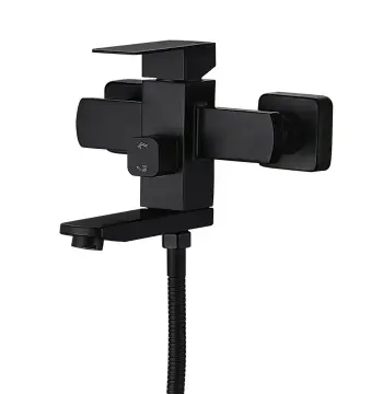 Однорычажный смеситель для ванны MIXXUS KUB-009 из нержавеющей стали SUS304, черный матовый (MI6042)
