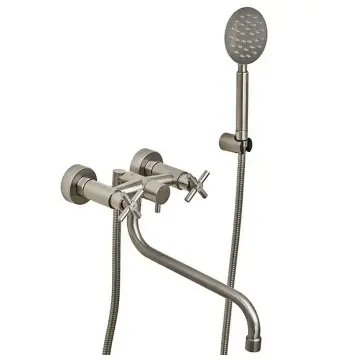 Змішувач для ванни Mixxus DVE-006-B нержавіючий двохвентильний з довгим виливом (MI6083)