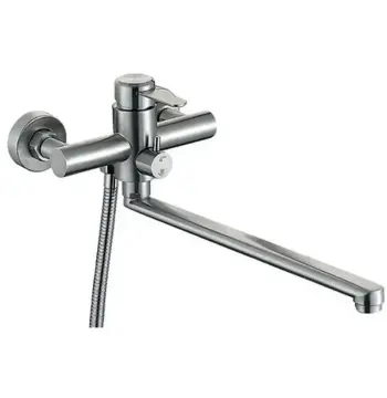 Смеситель для ванны Mixxus FAN-006 из нержавеющей стали SUS304 с длинным поворотным изливом 325 мм (MI6104)