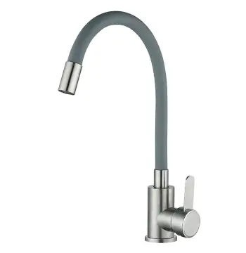 Смеситель для кухни MIXXUS FAN-011 Refl.Gray нержавеющая сталь с гибким изливом (MI6106)