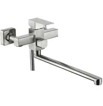 Смеситель для ванны Mixxus KUB-006 Euro из нержавеющей стали с длинным поворотным изливом (MI6150)