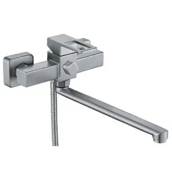 Смеситель для ванны Mixxus FIT-006 из нержавеющей стали с длинным поворотным изливом (MI6154)