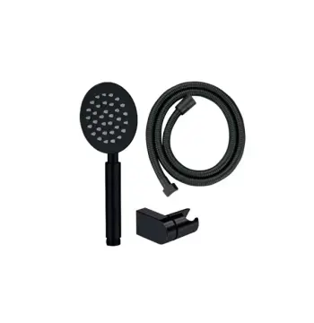 Душовий набір Mixxus Shower SET-01.SUS з нержавіючої сталі чорний матовий з лійкою, шлангом та кронштейном (MI6158)