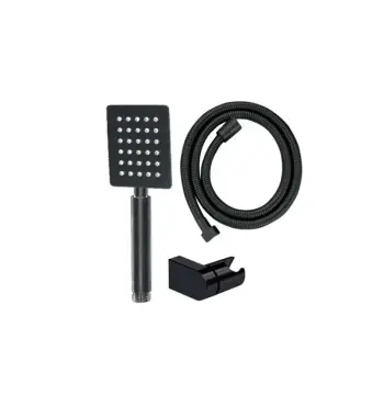 Душовий набір Mixxus Shower SET-02.SUS нержавіючий чорний матовий з лійкою, шлангом та кронштейном (MI6159)