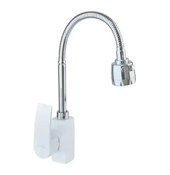 Смеситель для кухни MIXXUS Magnum 011 белый матовый/хром с гибким изливом (MI6205)