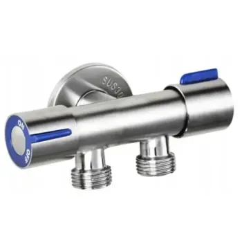 Кран для подключения сантехприборов MIXXUS VAL-11-1/2x1/2x1/2 из нерж. стали SUS304 (Цвет синий) (MI6219)