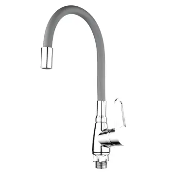 Смеситель для кухни Mixxus Elba 014 серый / хром с гибким изливом на гайке (MI6308)