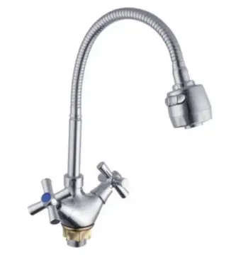 Смеситель для кухни MIXXUS Toledo 271 Reflector хромированный двухвентильный с гибким изливом на гайке (MI6318)