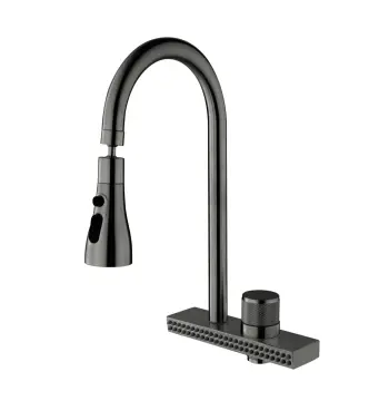 Смеситель для кухни Mixxus FOL-017 Graphite из нержавеющей стали с изливом "водопад (MI6344)