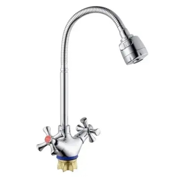 Смеситель для кухни Champion TLH 271-827 Reflector латунный хром с гибким изливом на гайке (MI6417)