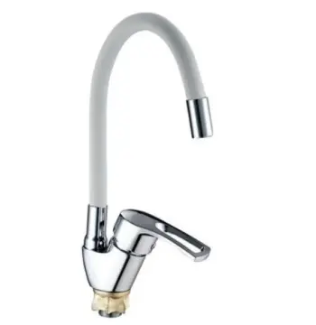 Смеситель для кухни MIXXUS YUB4-181 Reflector White хром/белый с гибким силиконовым изливом (MI6482)