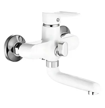 Смеситель для ванны Mixxus Elba 009 белый матовый с коротким изливом (MI6586)