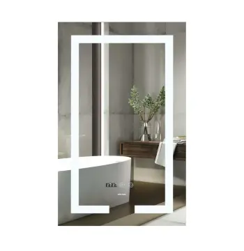 Дзеркало MIXXUS HARD MR06-50x80-CASE з LED Touch, Anti-fog, димером, рег. яскравості, годинником (MI6657)