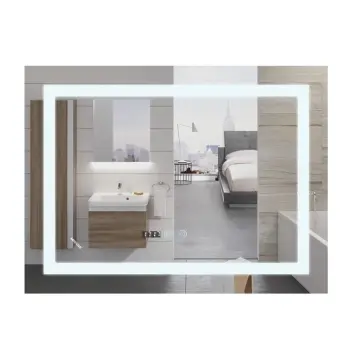 Дзеркало MIXXUS WARM MR02-70x50 з LED Touch, Anti-fog, димером, рег. яскравості, годинником (MI6668)