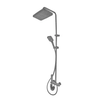 Душевая колонна со смесителем Mixxus Premium MARLIN 009-J латунная графитового цвета с кнопочным переключением на 4 режима (MI6831)