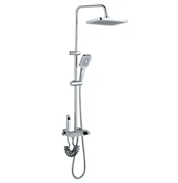 Душевая колонна со смесителем MIXXUS PREMIUM NEPTUNE 009-J латунная хромированная с кнопочным переключением на 4 режима (MI6832)