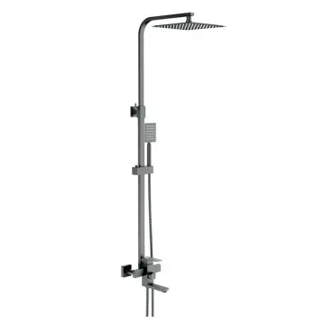 Душевая колонна MIXXUS KUB-009-J графитовая из нержавеющей стали SUS304 с коротким изливом (MI6845)