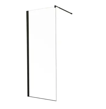 Душова перегородка Mixxus Premium FLAT SP02-80x200-TR Black Walk-In прозоре скло 8мм (MI6854)